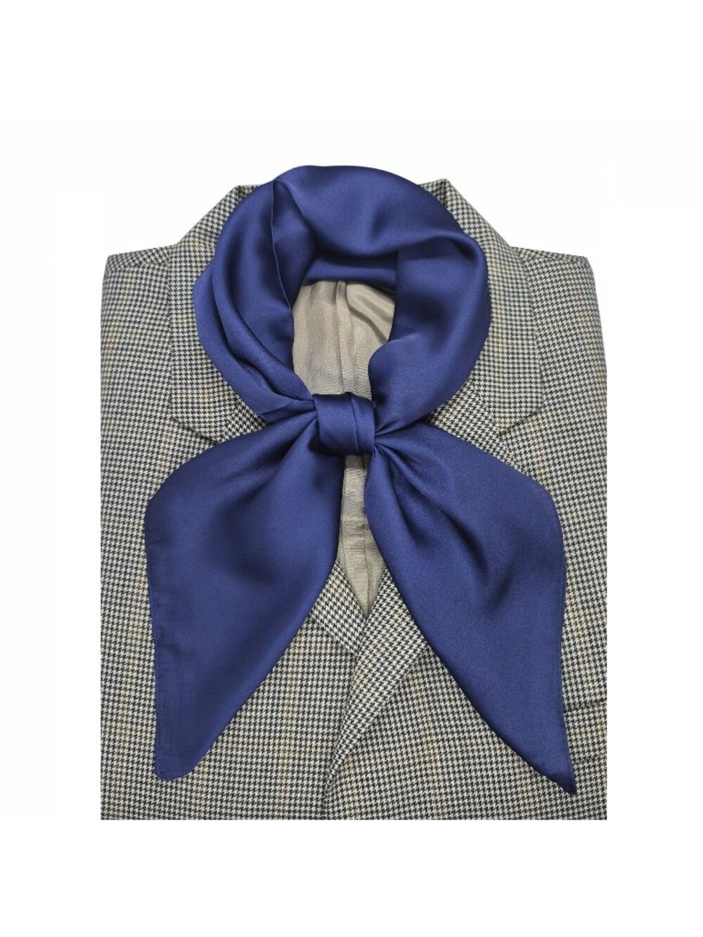 ✨Elegant Square Silky Scarf Bandana Blue Headwear Solid Soft Versatile Shawl New